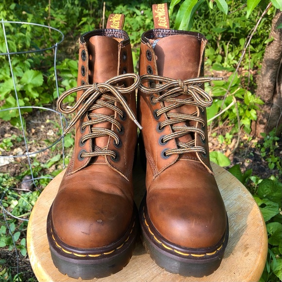 Vintage Dr. Martens Brown Platform Boots - Picture 2 of 16